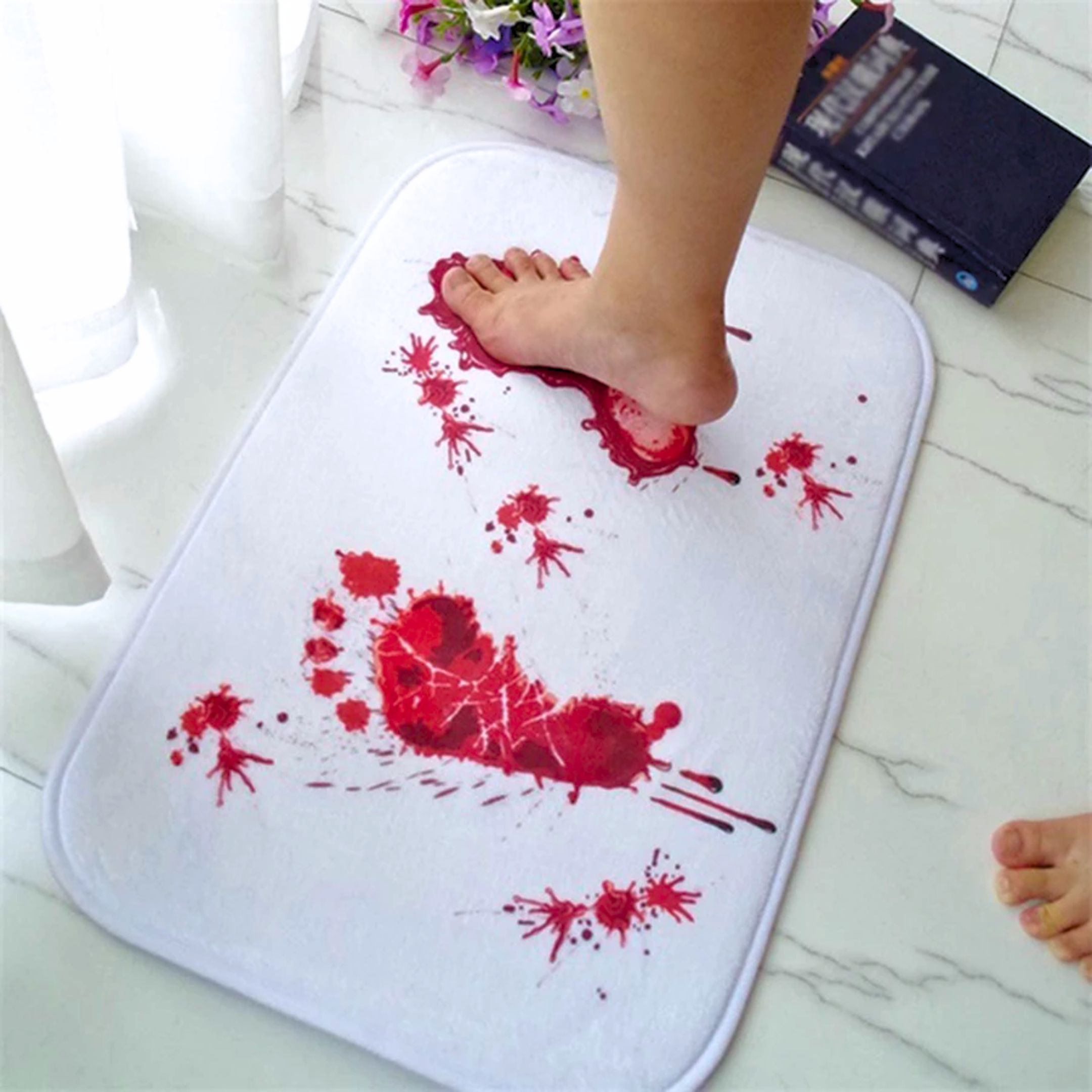 Bloody Footprint Bath Mat