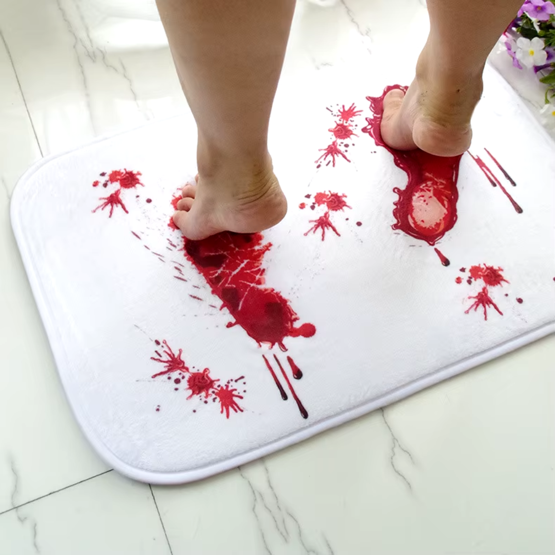 Bloody Footprint Bath Mat