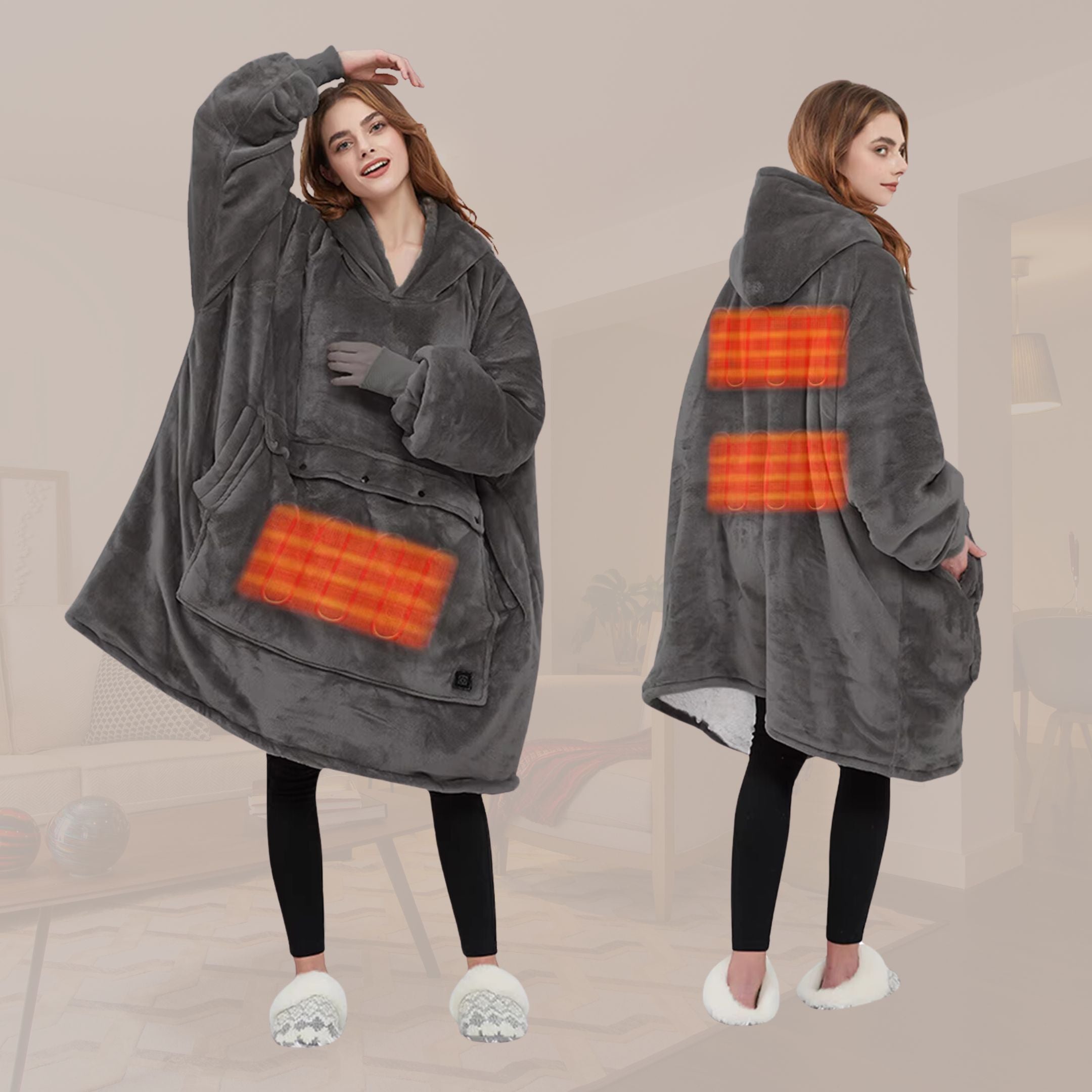 Heated Wearable Blanket Hoodie