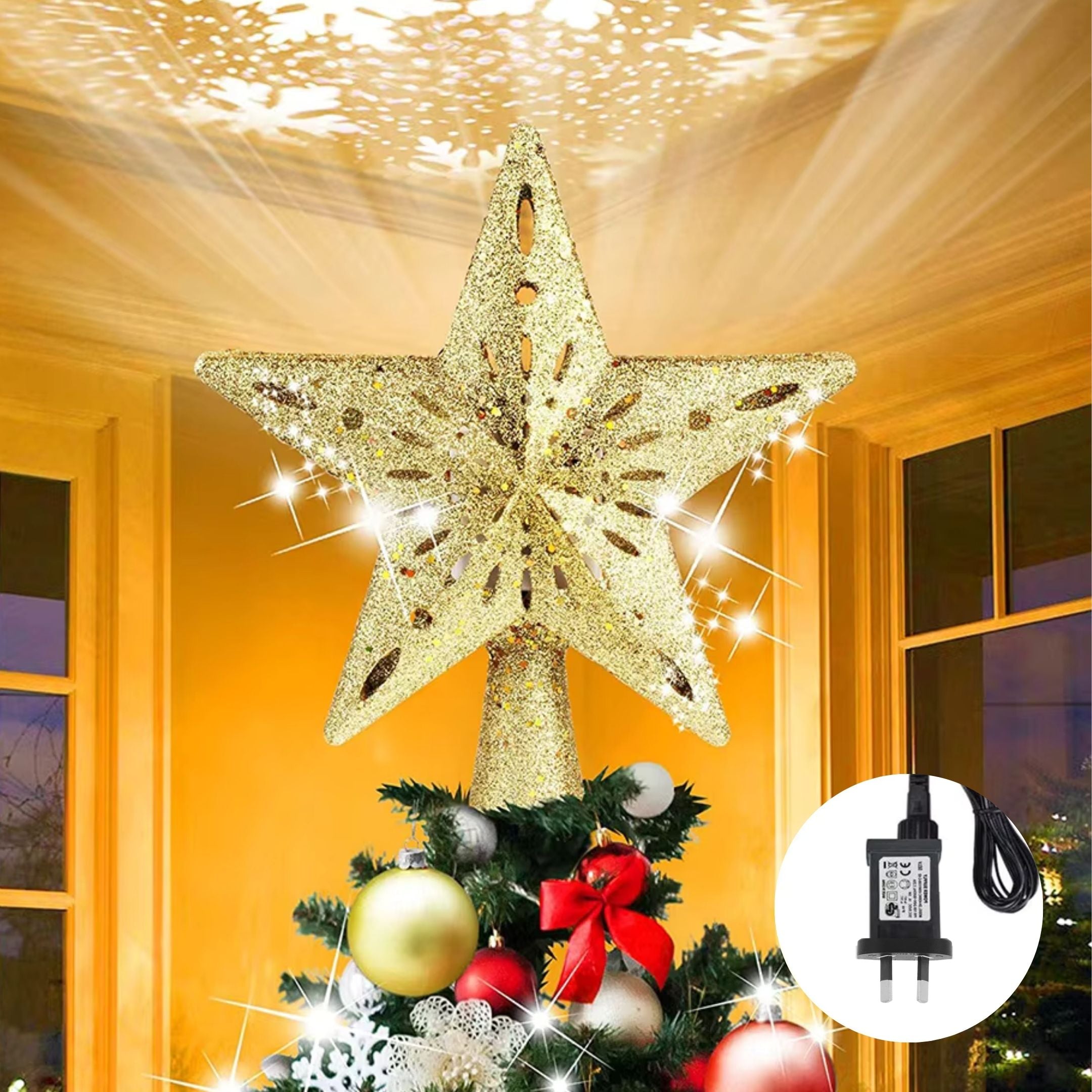 Christmas Tree Star Light Topper