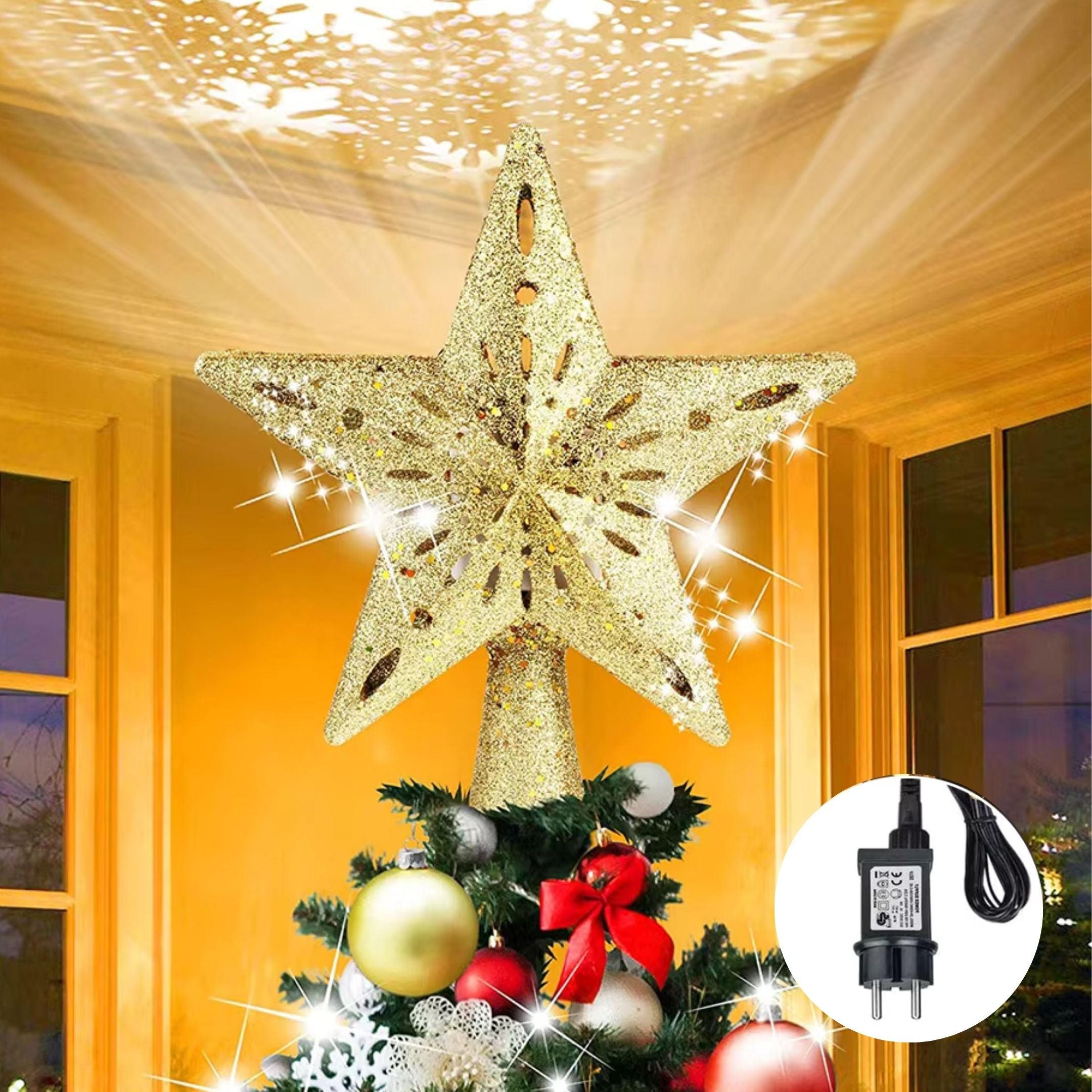 Christmas Tree Star Light Topper