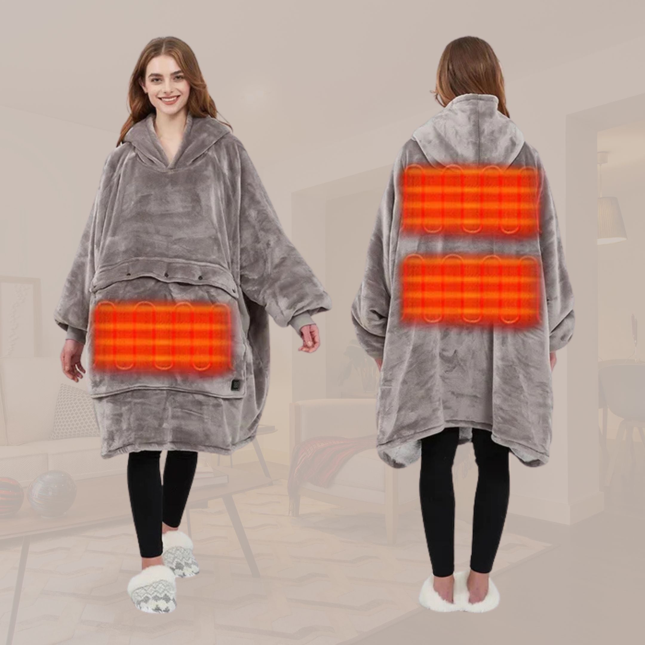 Heated Wearable Blanket Hoodie