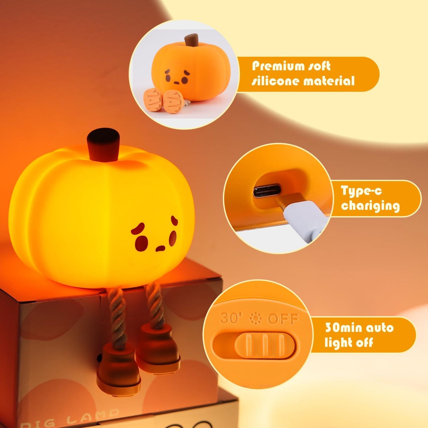 Cute Halloween Led Night Light Silicone Table Lamp