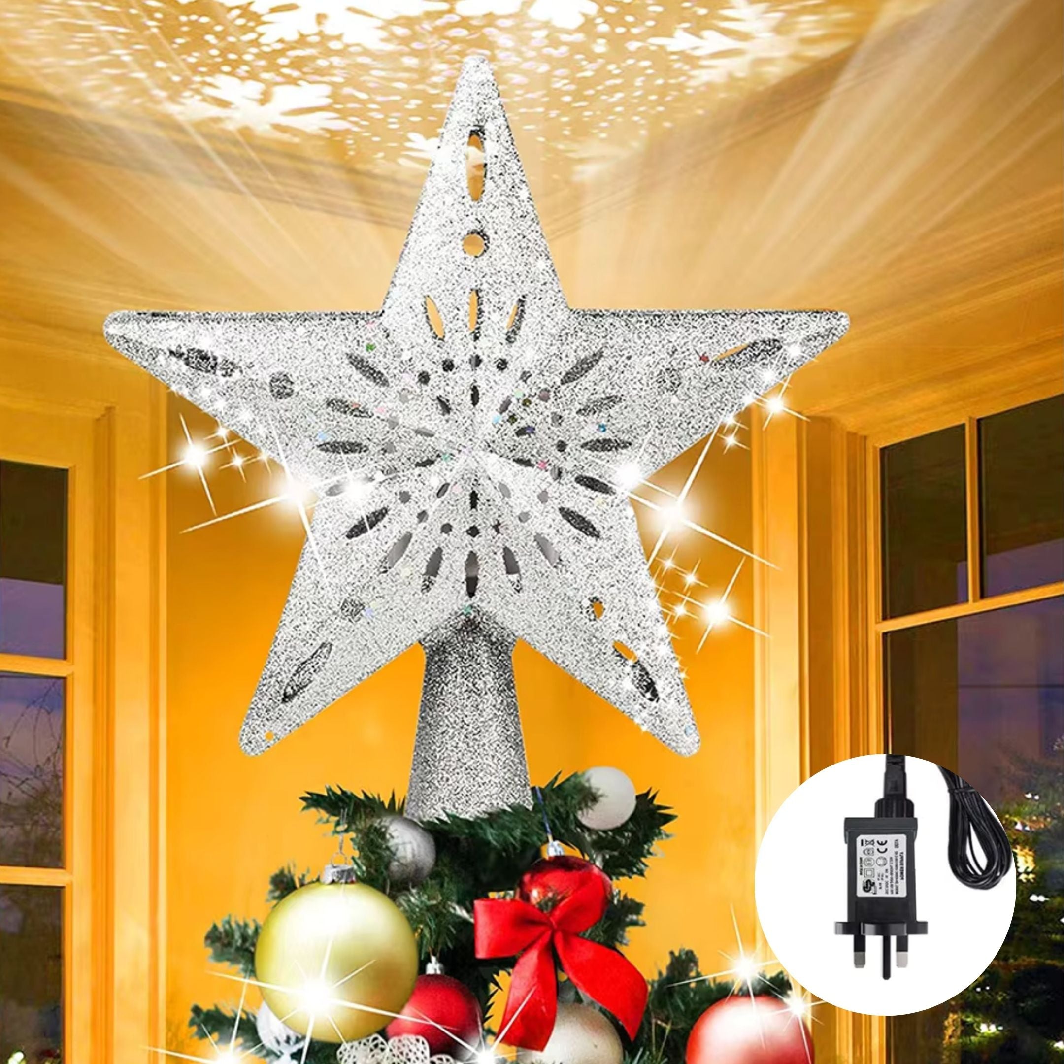 Christmas Tree Star Light Topper